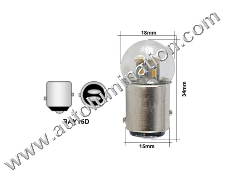 1072 Bay15d Matrix 12 led 1.5w 6V