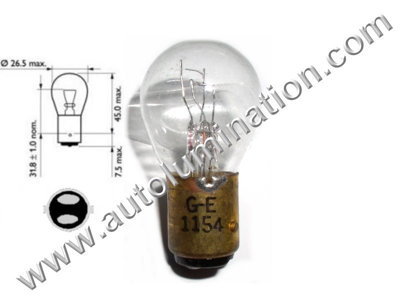 Light bulb PX15D (P15D-25-1) 12V 35/35W white with reflector - www