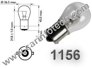 #1156, 1156 (Single Circuit), P21W, 1141, 1093, 1141, 1159, 1295, 1459, 1651, 7506, 7527, 2EI2011 Wagner, 17635, Ba15s, Miniature Bulb Ba15S Base, 12.8 Volt, 2.1 Amp, 27 Watt, S8, SC Bayonet Base, 1200 Hour 