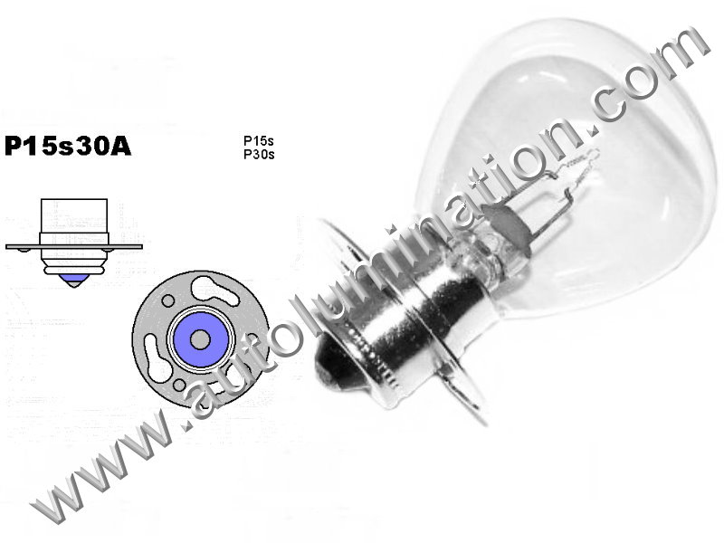 1323, 1007, 1009, 1209, 1323, 1501, 1503, 1561, Miniature Bulb P15s30 Base, 6 Volt, 4 Amp, RP-11, SC Bayonet Base, 500 Hour 