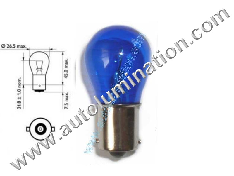 #1680, 1680, 1129, 1619, 1680, Miniature Bulb Ba15s Base, 6V Volt, 4.1 Amp, 24.6 Watt,S8, SC Bayonet Base, 300 Hour 