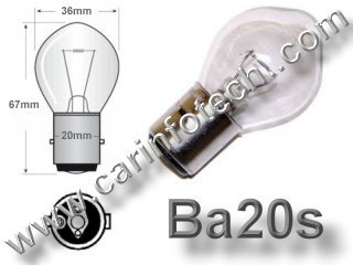 #A7278, A7278, Ba20s,P20s, 7309, 12227,  Miniature Bulb Ba20 Base, 6 Volt, 2.5/1.75 Amp, S11 Halogen, DC Bayonet Base, 500 Hour 